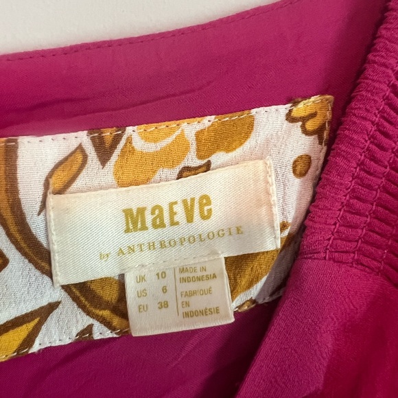 Maeve by Anthropologie resort faux wrap pink dress size 6 - Picture 3 of 5